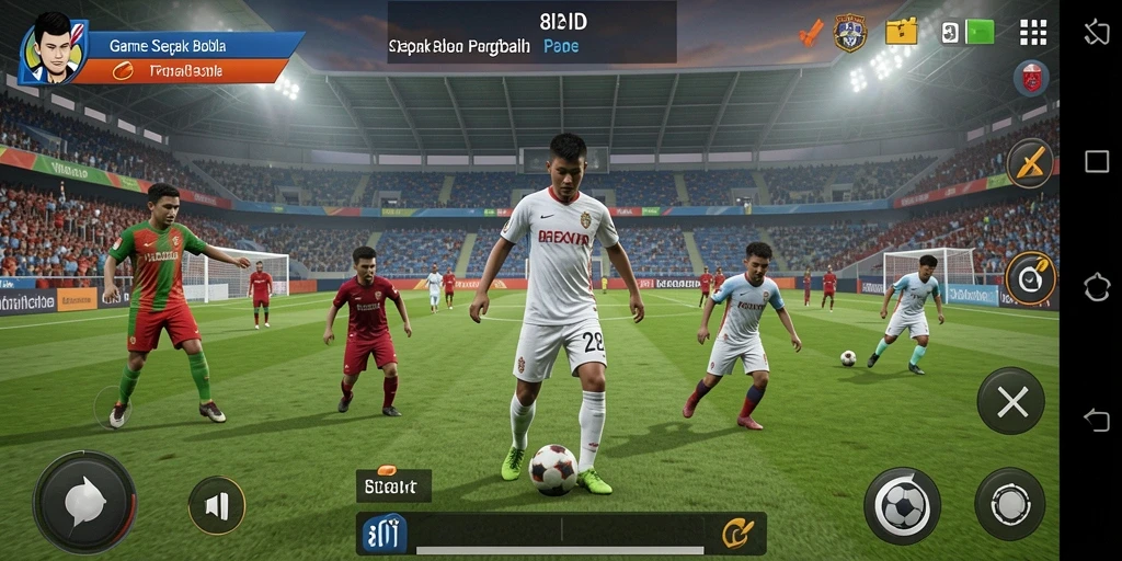 Ilustrasi gameplay seru sepak bola di 8ID.