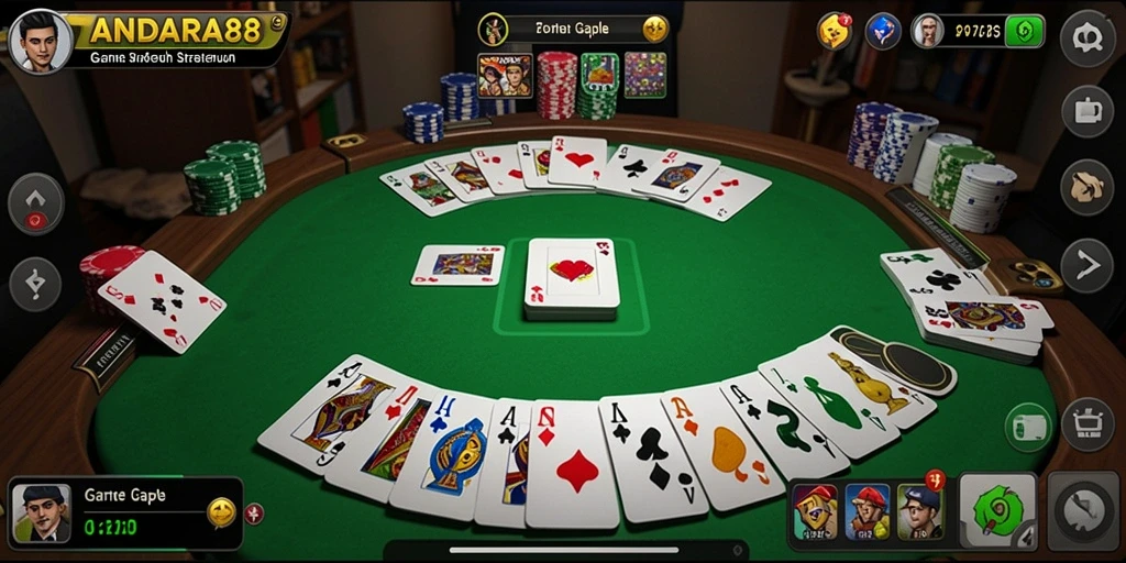 Tampilan gameplay Gaple yang menarik dan penuh strategi.