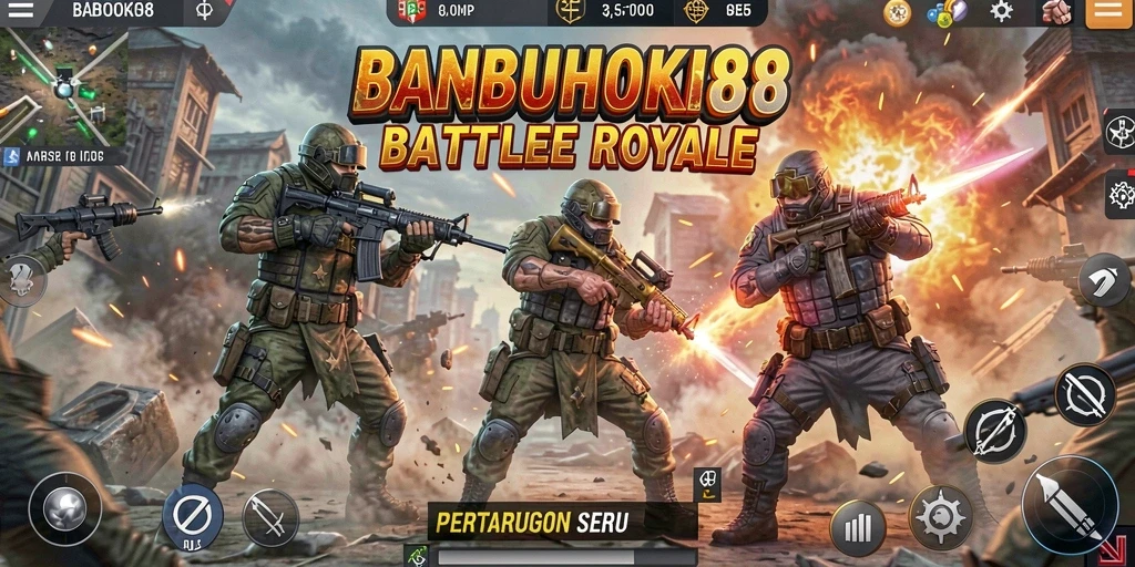 Tangkapan layar yang menampilkan aksi seru di arena Battle Royale.
