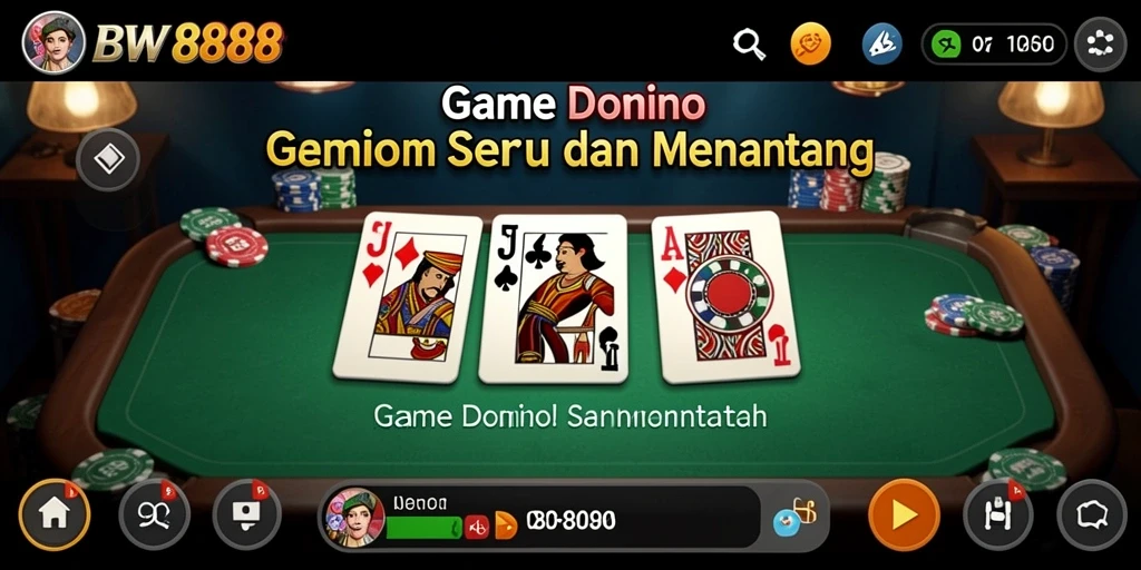 Gameplay seru Domino dalam BW888 dengan desain yang menarik.