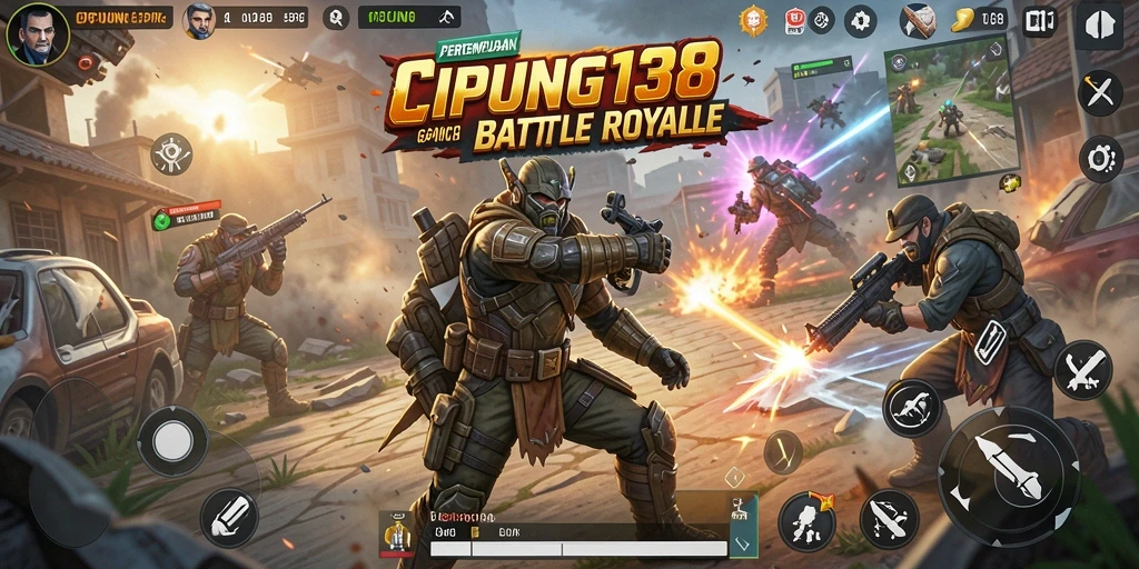 Tampilan seru pertempuran di CIPUNG138 dengan aksi Battle Royale.