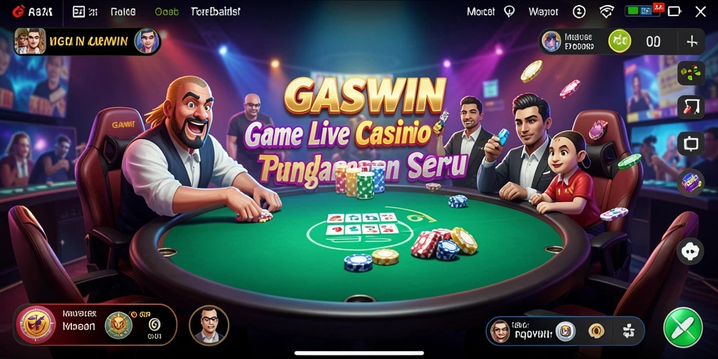 Screenshot utama GASWIN menampilkan dealer profesional di Live Casino.