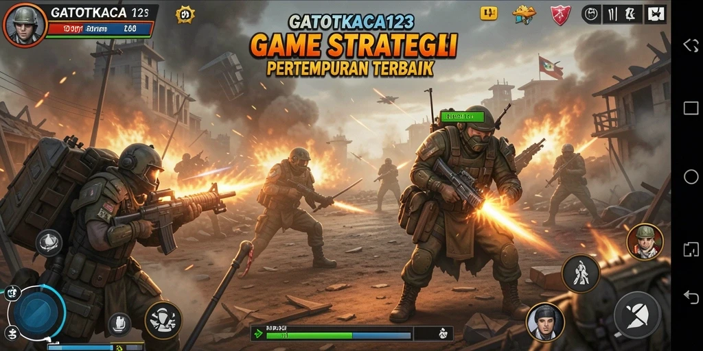Tangkapan layar GATOTKACA123 menunjukkan aksi pertempuran strategis yang mendebarkan.