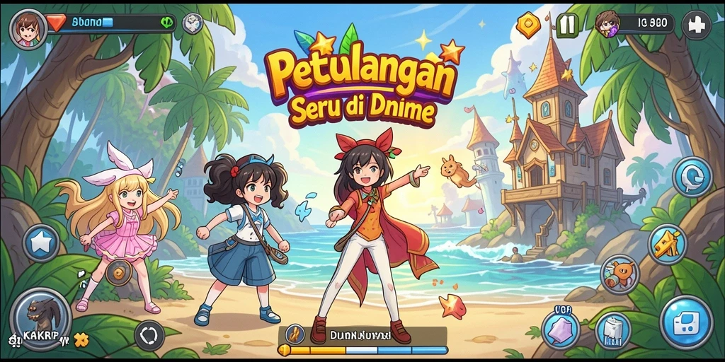 Gameplay seru dengan karakter anime menarik dalam KAKRP.