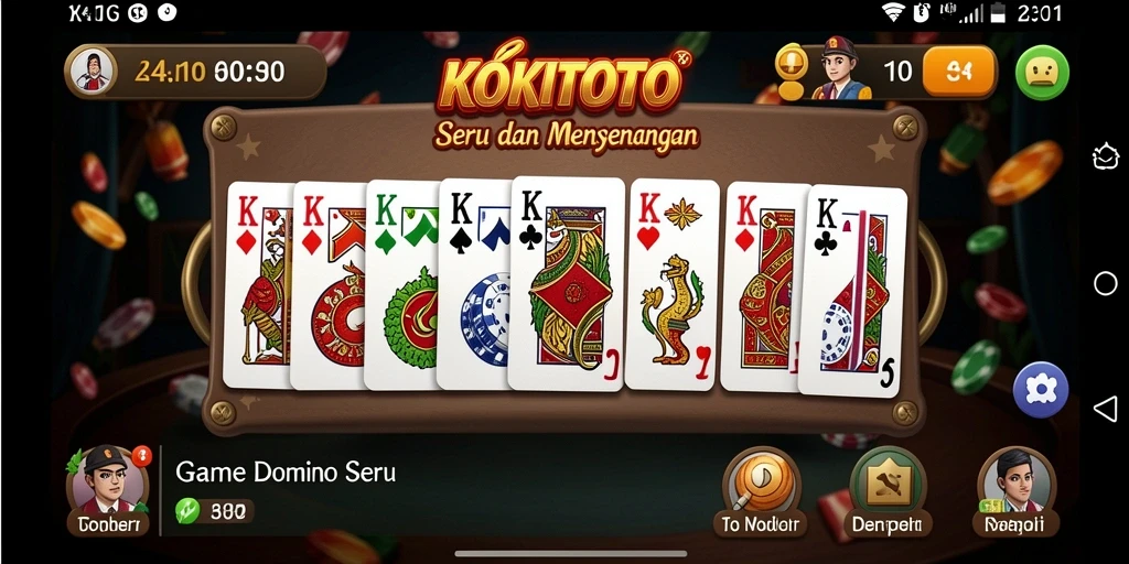 Screenshot gameplay KOKITOTO yang menampilkan suasana permainan Domino.
