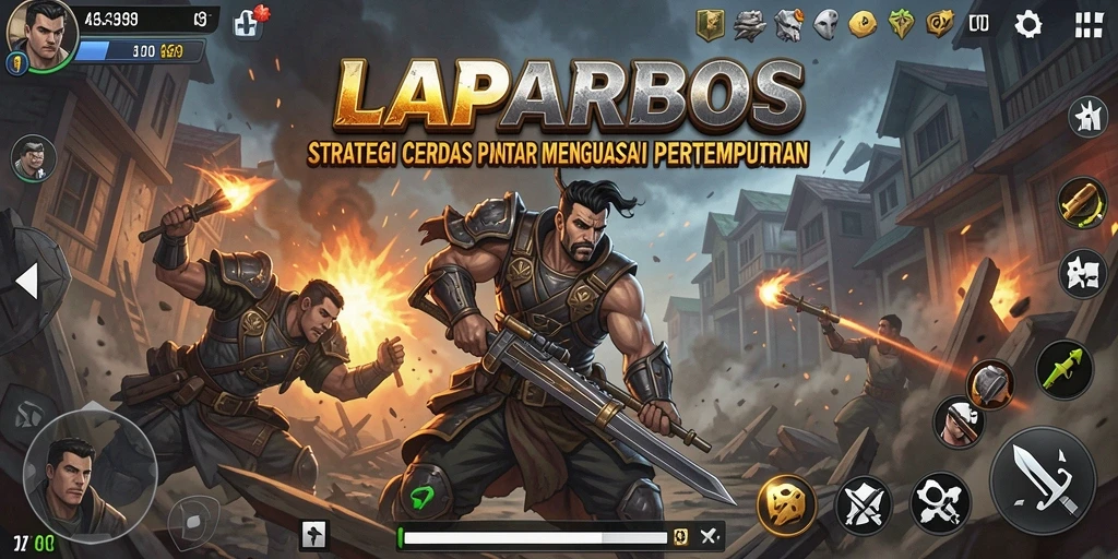 Tampilan gameplay menakjubkan LAPARBOS dalam pertempuran strategi.