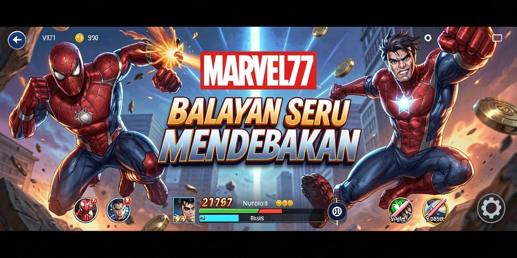 Tampilan seru gameplay balapan di MARVEL77.