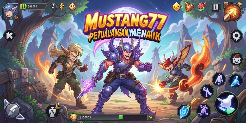 Tampilan gameplay MUSTANG77 yang menawan dengan aksi seru di dunia Anime.