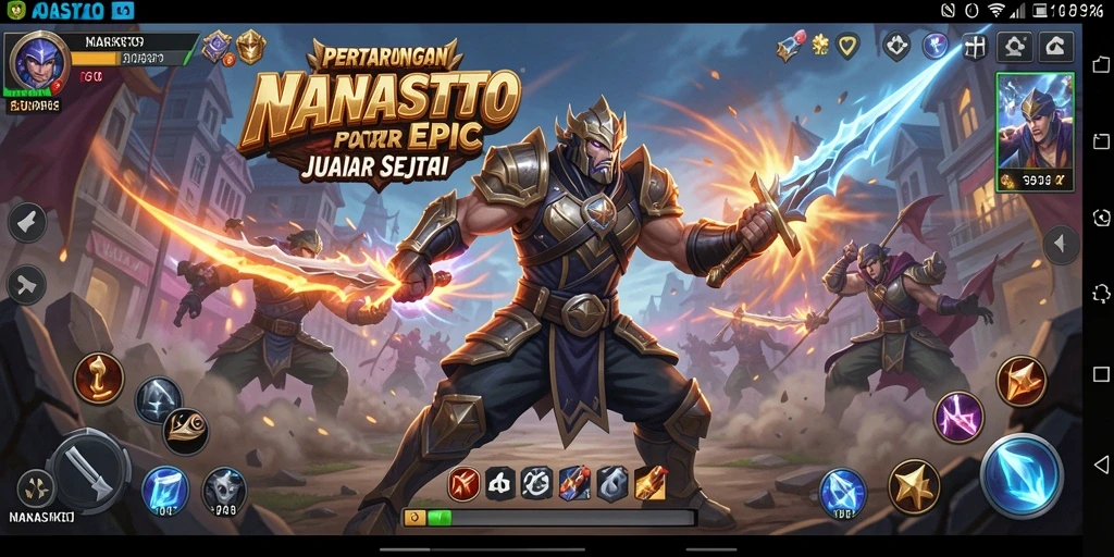 Tangkapan layar NANASTOTO menampilkan aksi pertarungan yang mendebarkan.