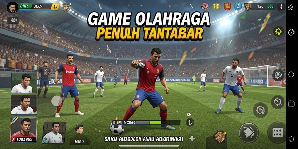 Tangkapan layar OCE69 menunjukkan pemain dalam aksi pertandingan olahraga yang mendebarkan.