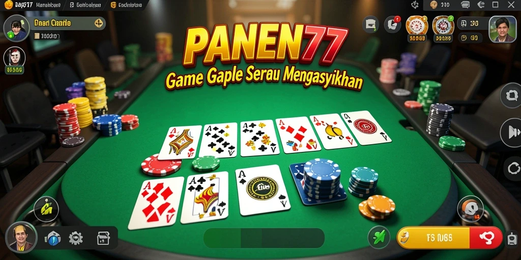 Screenshot gameplay PANEN77 yang menampilkan suasana seru permainan Gaple.