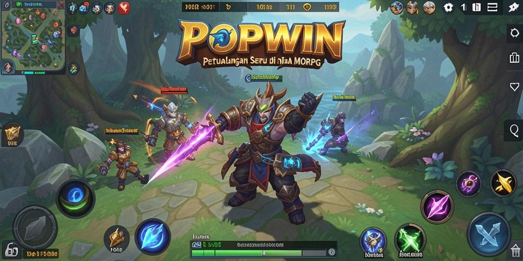 Tampilan gameplay seru dalam dunia MMORPG POPWIN.