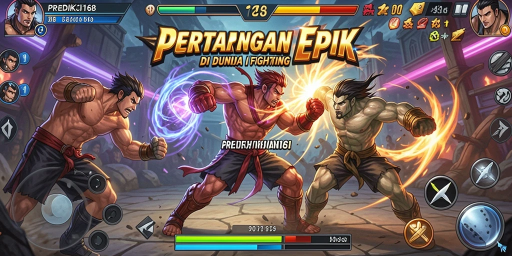 Screenshot utama PREDIKSI168 menampilkan aksi pertarungan yang mendebarkan.