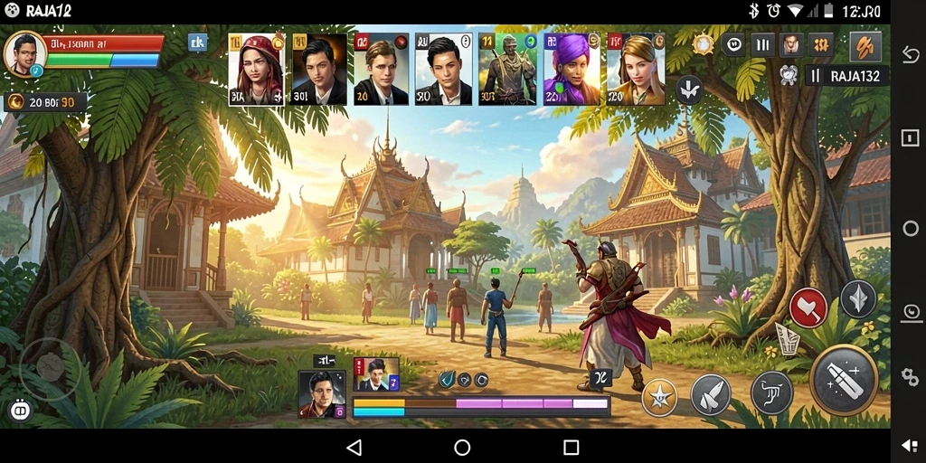 Tangkapan layar menampilkan berbagai lokasi menakjubkan dalam gameplay RAJA132.