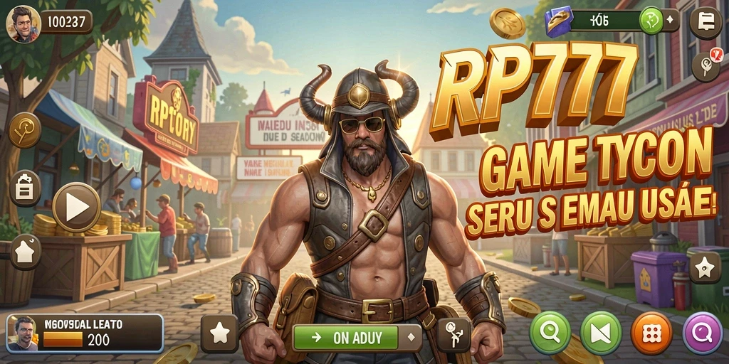 Tangkapan layar gameplay RP777 yang menunjukkan manajemen bisnis yang seru.