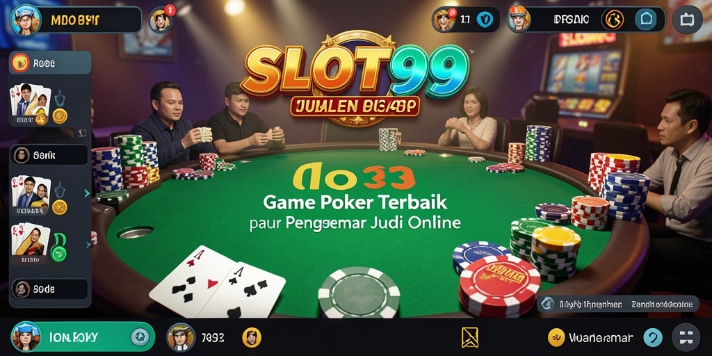 Tampilan gameplay Poker yang mendebarkan di SLOT99.