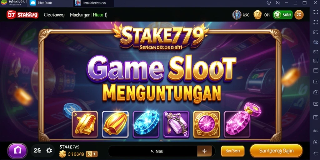 Screenshot gameplay STAKE779 yang menampilkan gulungan slot penuh warna.