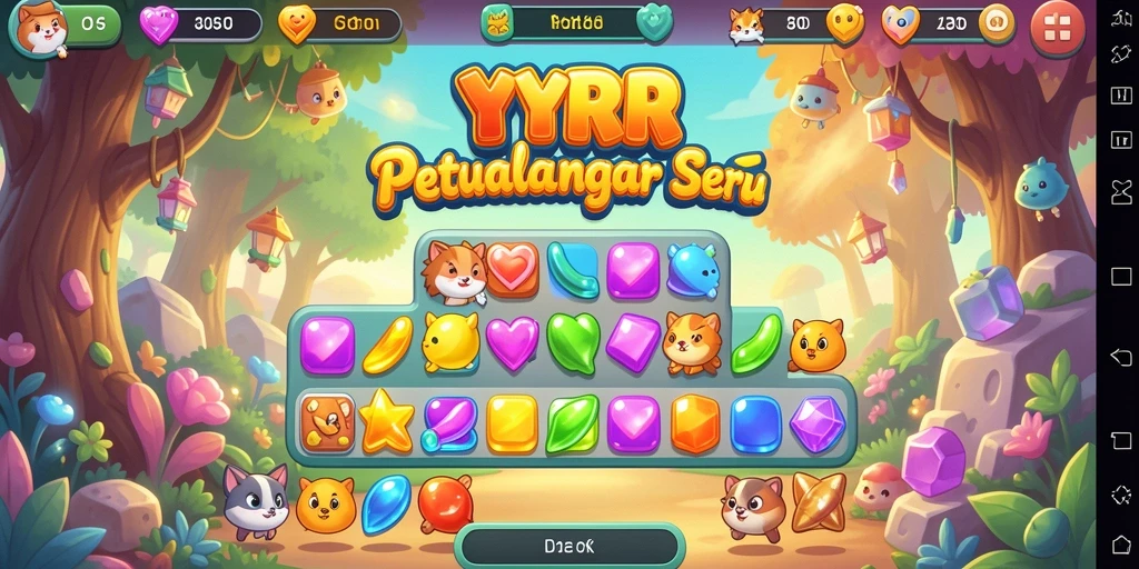 Tampilan gameplay YYRR dengan tantangan Match-3 yang seru.