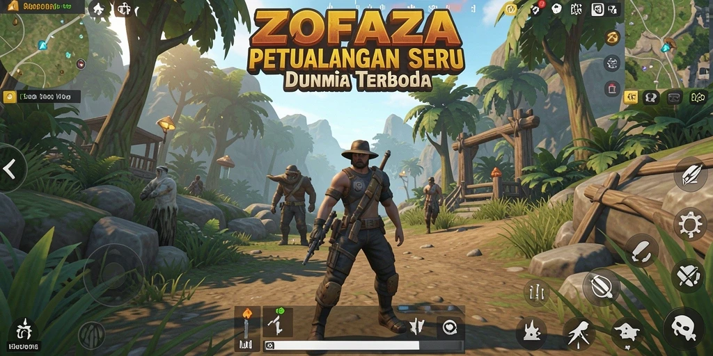 Tangkapan layar dengan visual menakjubkan dari gameplay petualangan ZOFAZA.